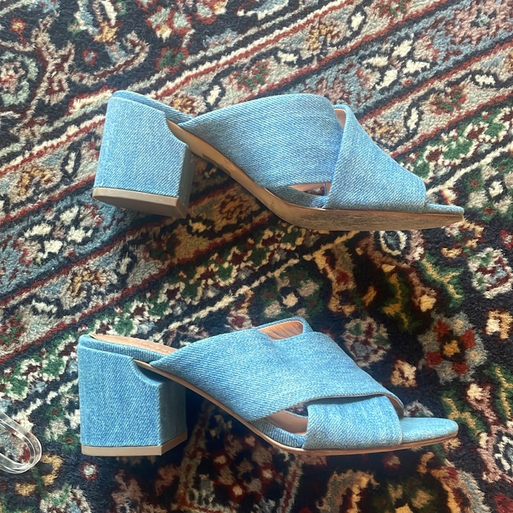 SIGERSON MORRISON - Rhoda blue cross heeled sandals size 7 - Picture 2 of 6